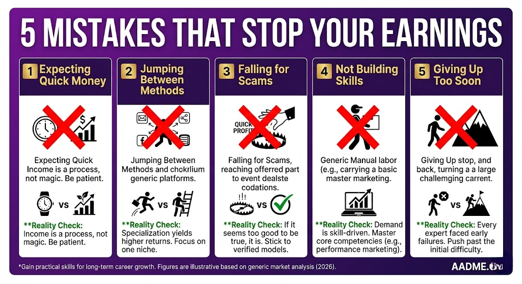 Five common mistakes to avoid when starting to earn money online in India