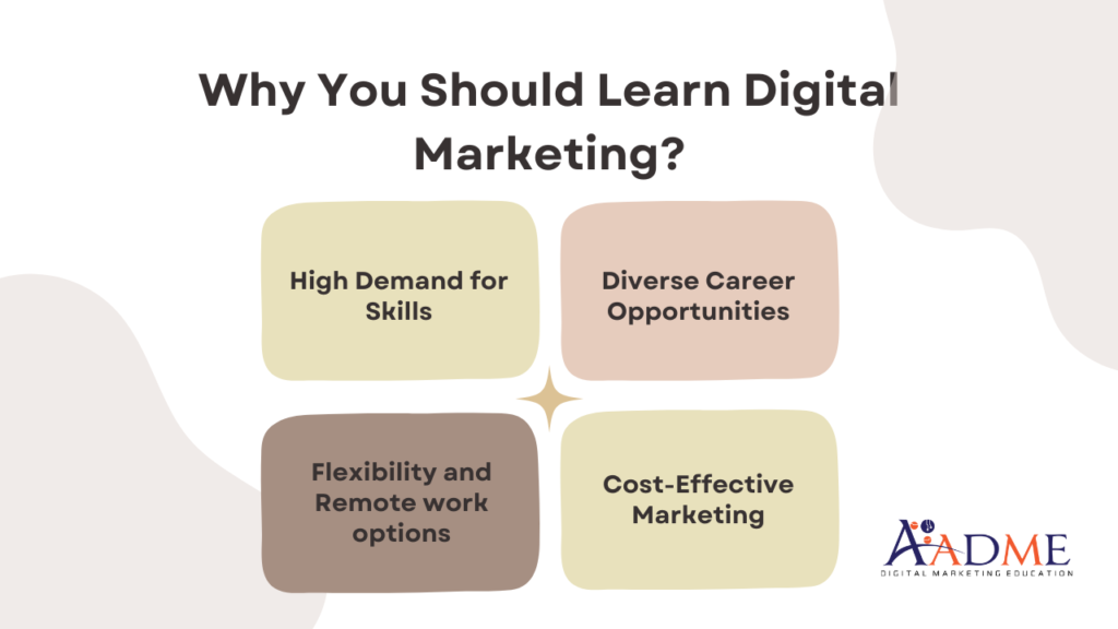 infographics of 4 reasons to learn digital marketing