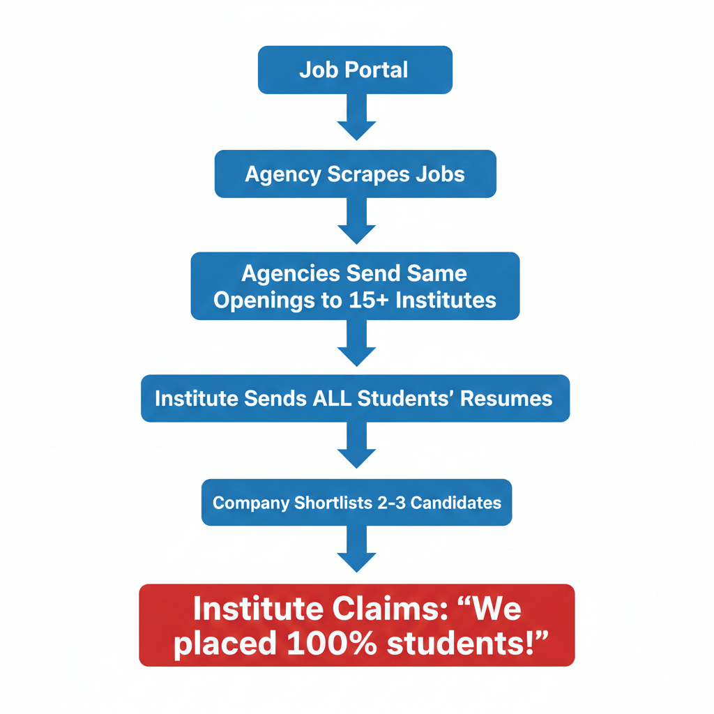 Infographic of How Most Institutes do Fake “100% Placement”