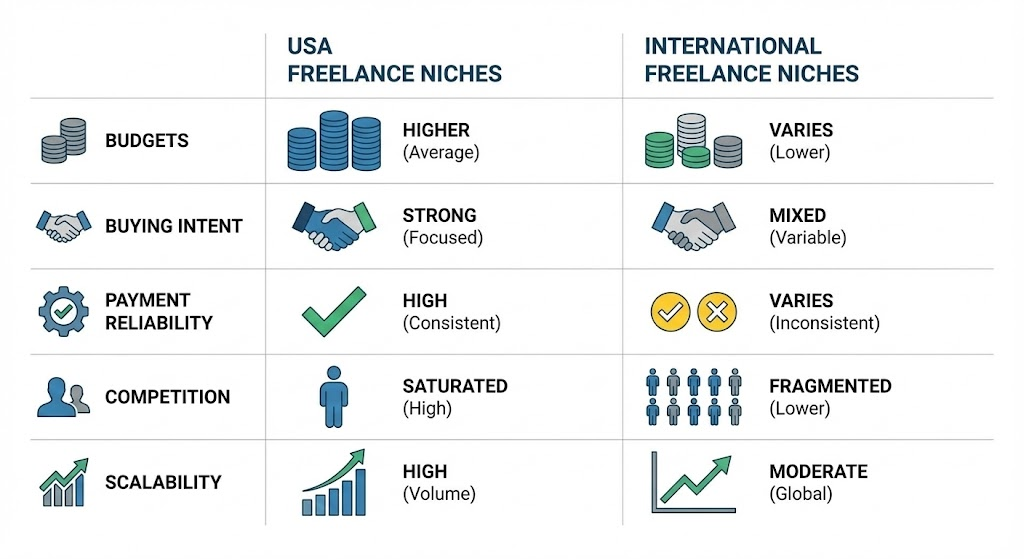 USA niches vs international niches for freelancers