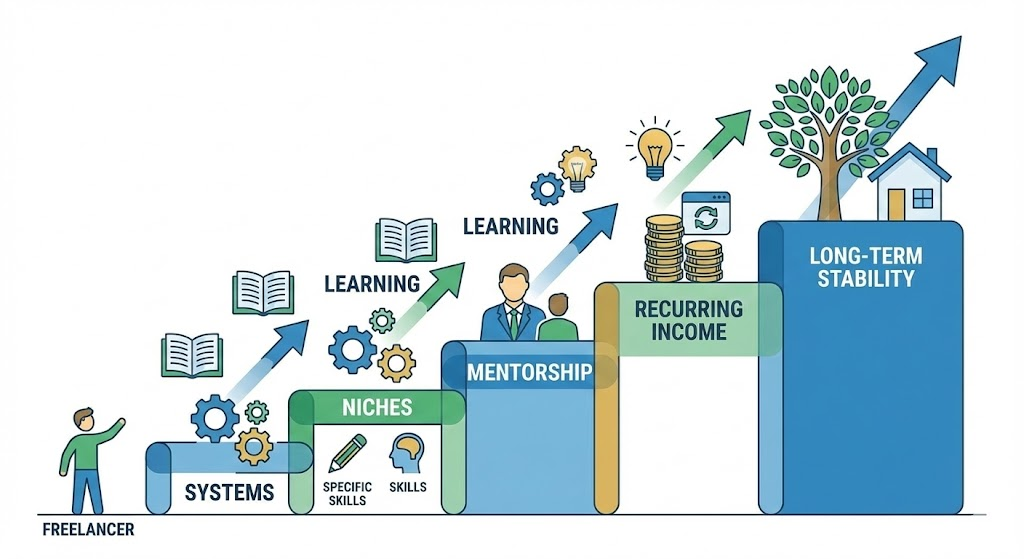 Long-term freelance career growth framework
