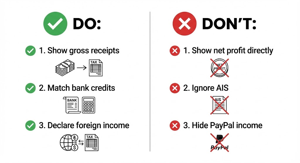 how to show freelance income in ITR
