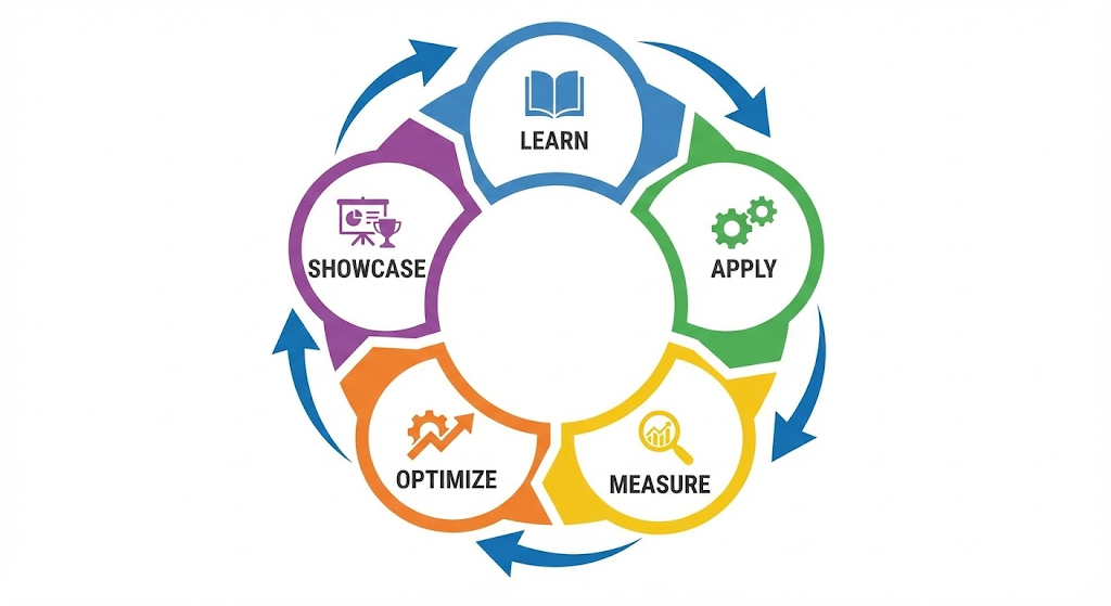 Practice-first learning loop for digital marketing students