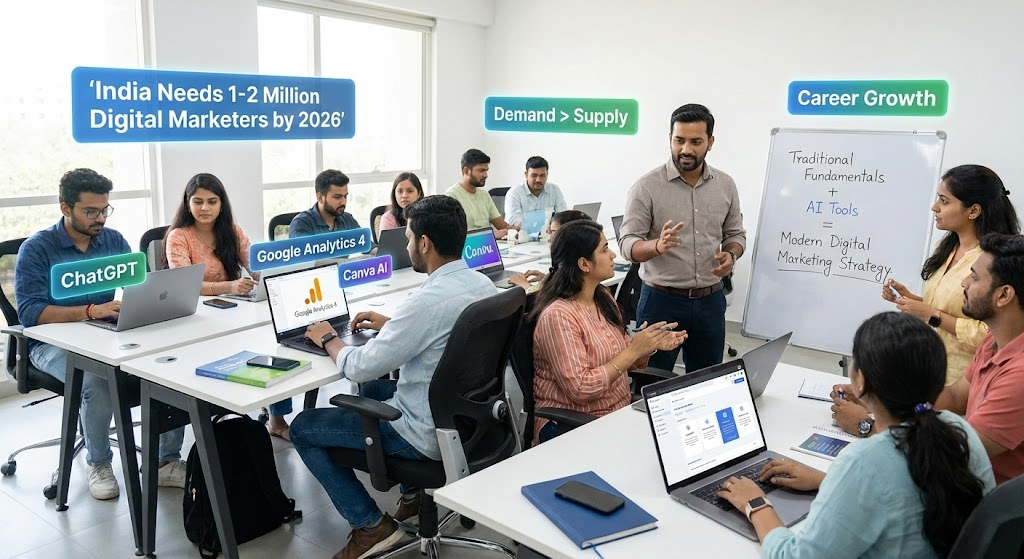 "Learning digital marketing with AI tools in India 2026