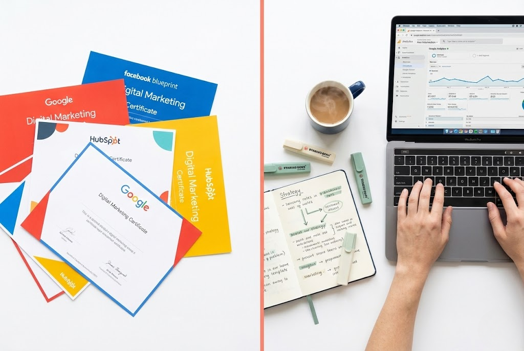  Digital marketing certificates versus real campaign analytics and practical skills