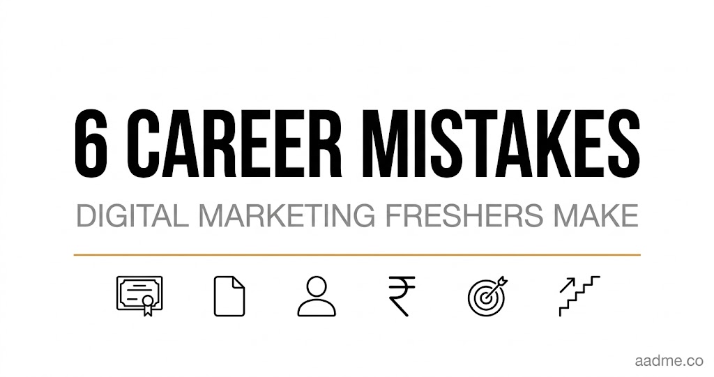 Minimal header showing six digital marketing career mistakes freshers make