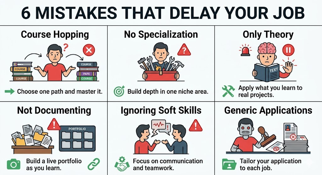 Six common mistakes that delay digital marketing job readiness with quick fixes