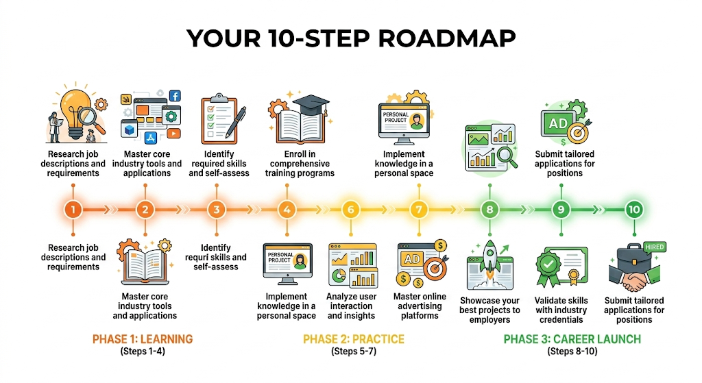 Ten step roadmap to become a social media marketer in India from beginner to hired