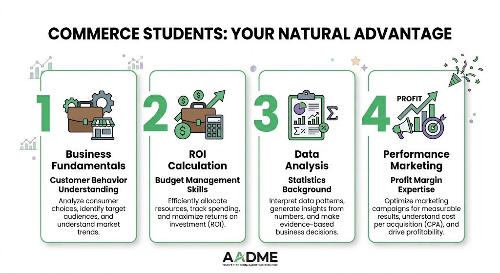 Why commerce students have natural advantages in digital marketing careers