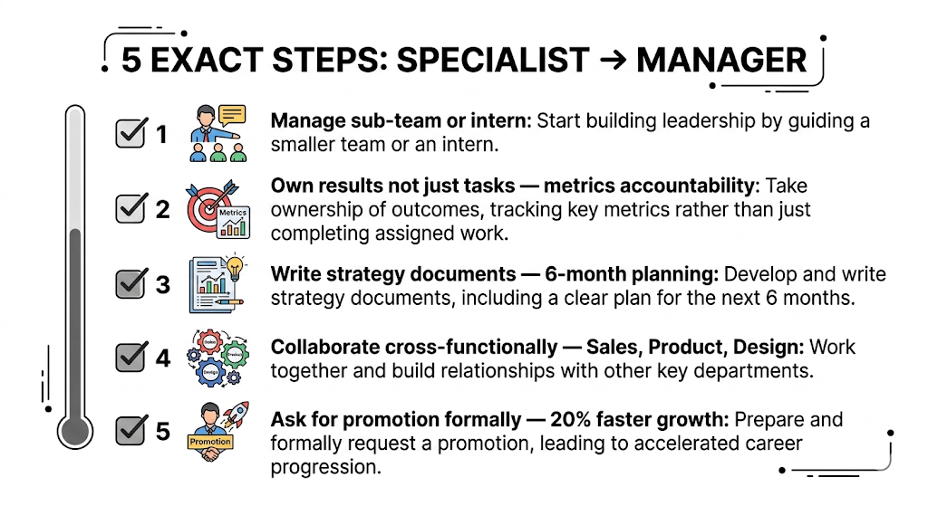 Five exact steps to move from digital marketing specialist to manager role
