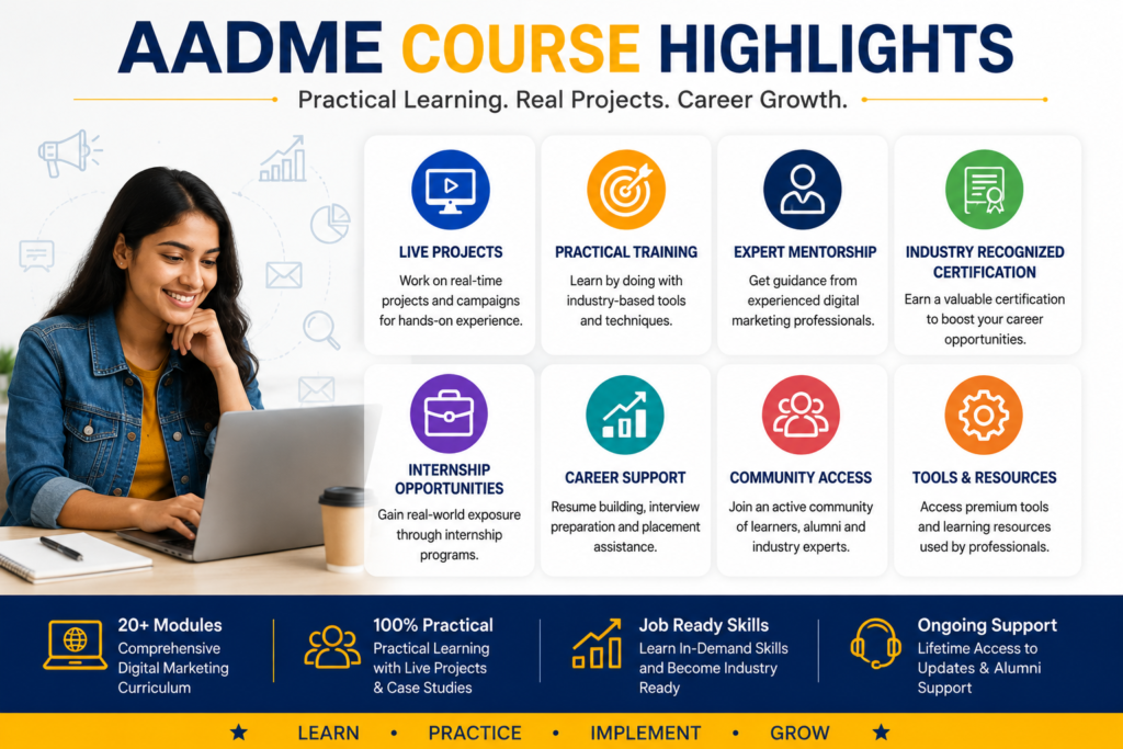 AADME's digital marketing course highlights