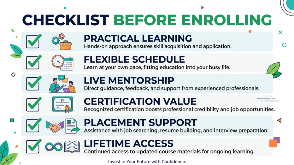 Six criteria checklist for choosing the best digital marketing course
