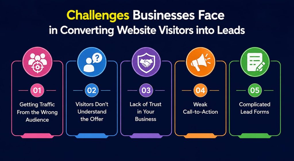 Challenges businesses face in converting website visitors into leads